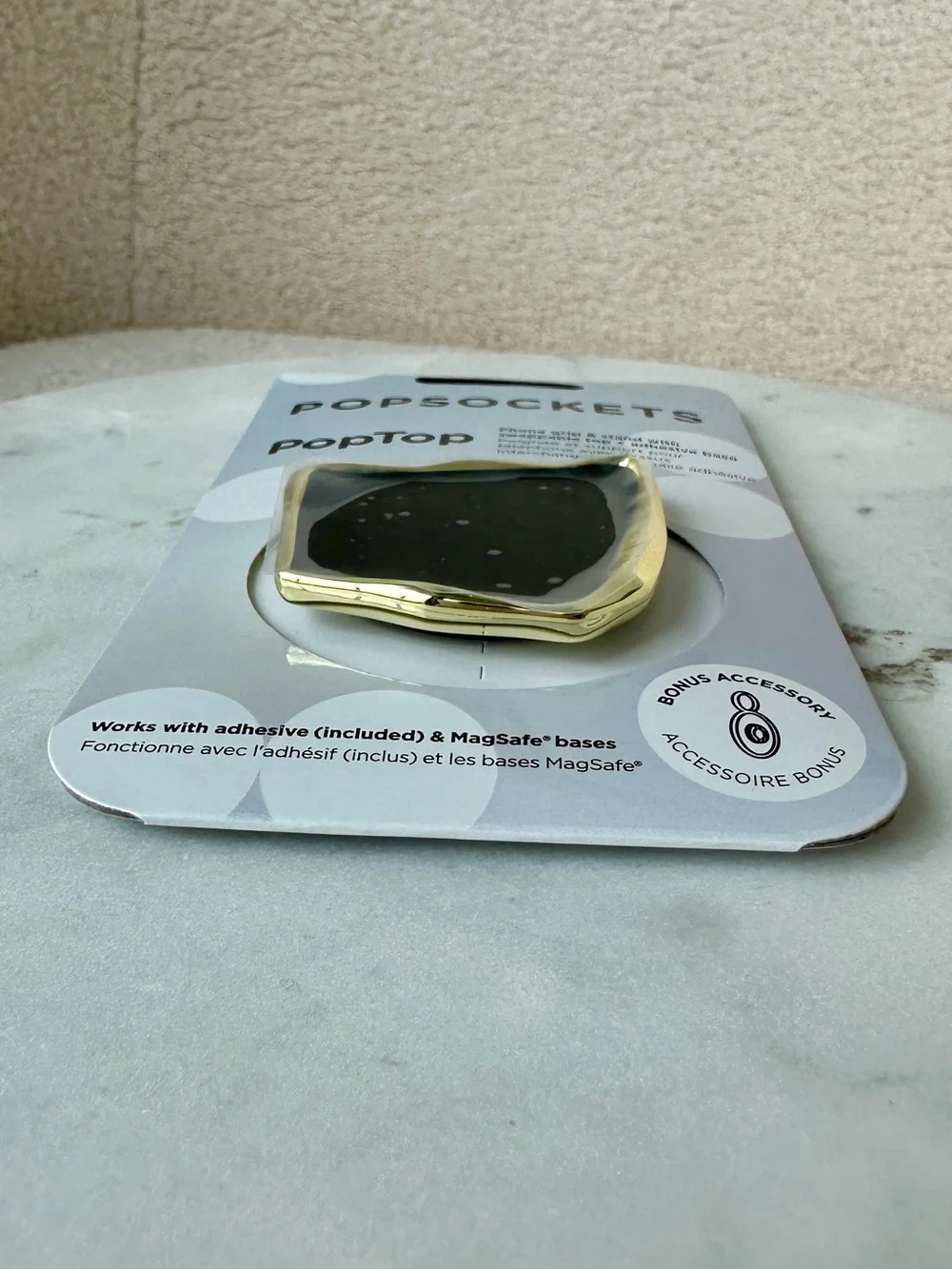 PopSockets PopTop Enamel Obsidian Cut MagSafe PopGrip Phone Grip Black Gold NEW